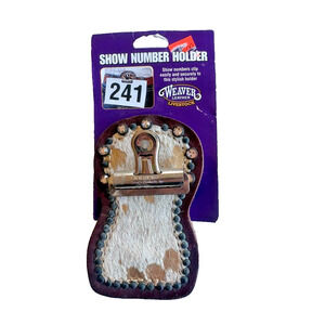 Weaver Leather Livestock Leather Show Number Holder - Gold Hair On